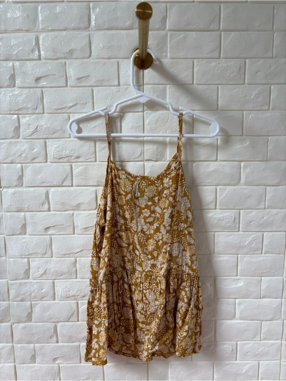 Old Navy Mustard Floral Spaghetti-Strap Dress